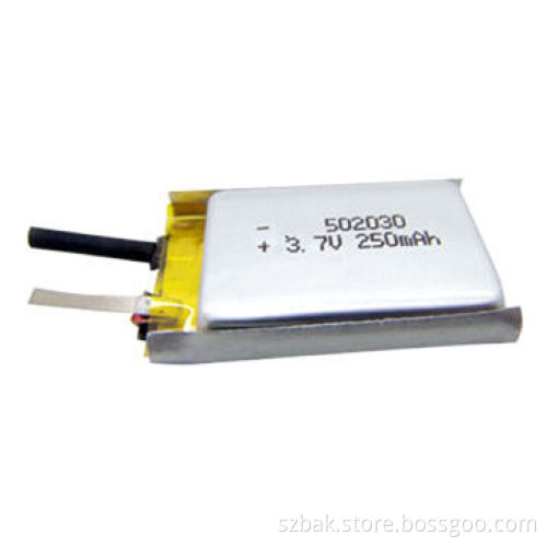 Lithium Polymer Battery, HBAK 502030P with 3.7V, 250mAh for Small Portable Devices